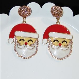 Gorgeous Sparkly Rhinestone studded Santa Claus Earrings